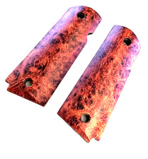 1911 Grips Exotic Wood Amboyna Burl FAUX fits Colt Government and clones