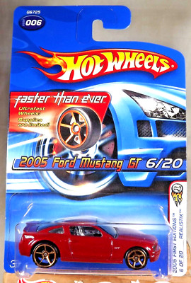 2005 Hot Wheels Faster Than Ever #6 1st Edition 2005 FORD MUSTANG GT Red BlkBase