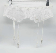 Intimate Attitudes Plus 1X - 2X Shirley White Lace Adjustable Garter Belt NOS