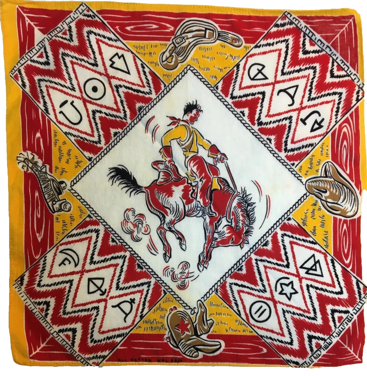 ▪️40’s【COWBOY】 VINTAGE BANDANA Western/Bandana Multi-Color Vintage Plain & Solid Handkerchiefs