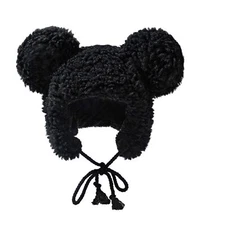 Fuzzy Bear Hat Unisex Fluffy Faux Fur Animal Critter Cap Ushanka Big Ears Bea...