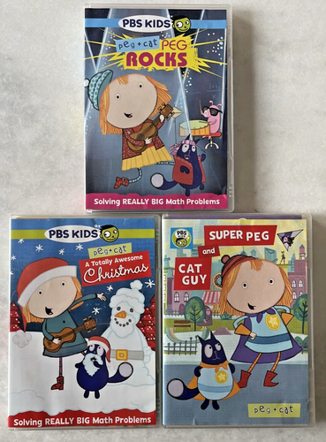 Peg + Cat DVD Lot: Peg Rocks, Super Peg and Cat Guy, Totally Awesome ...