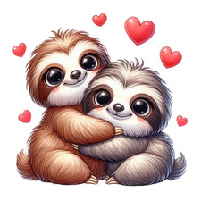 Wall Decal Sticker Sloth, Couple Valentine's Day Wall Sticker 18X18cm Large