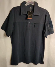 TacVAsen Tactical Polo Shirts Team Work Short Sleeve Quick Dry Navy Blue Sz. S