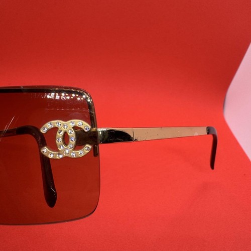 CHANEL 4104-B c.125/13 Sunglasses Brown Gradient Logo Frame Women’s Used Japan - Picture 12 of 12