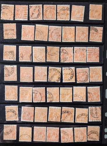Australia KGV Head 2d Orange Postmark interest Used *Price for 1 stamp only* - Picture 2 of 7
