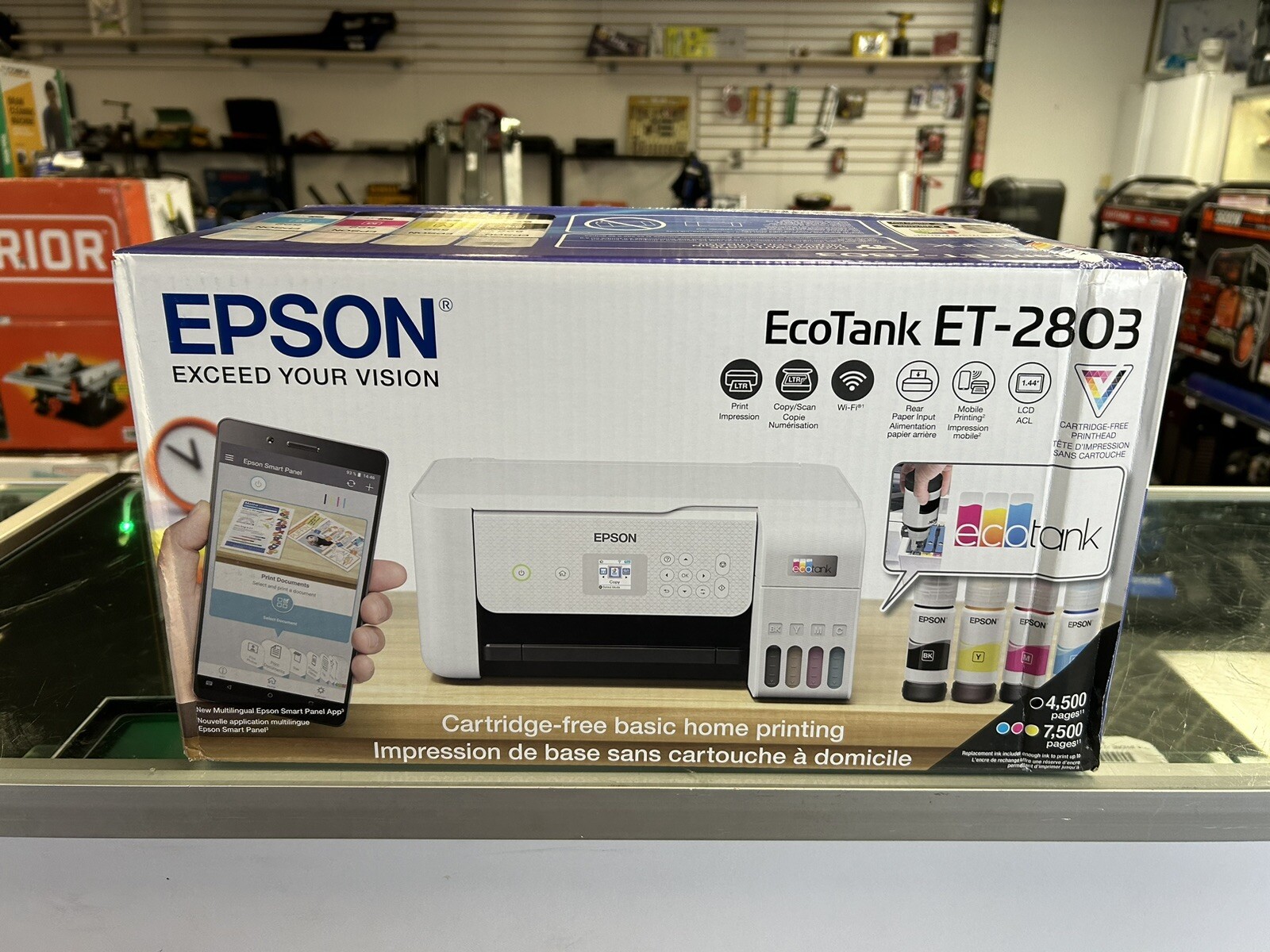 NEW Epson Ecotank ET2803 Inkjet Printer, Copier, Scanner, White(FREE S