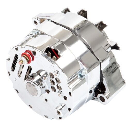 Alternator Fits 110Amp Chrome 1 Wire Self Exciting Street Rod GM 305 350 BBC SBC - Picture 2 of 10