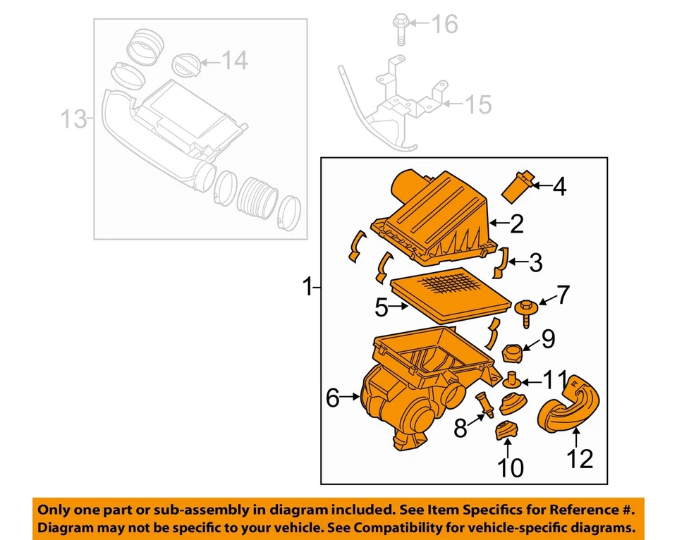 2005 2011 Nissan Xterra OEM Air Cleaner With Tubes And Engine Cover V6 4.0L - Image 3 of 4