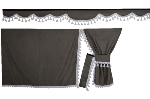 Rideaux De Cabine Camion Universels 90x240 Cm - Noir/Rouge - Occultant
