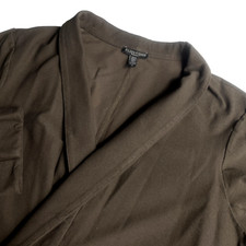 Eileen Fisher 1X Brown Cardigan Jacket Pockets Open Front