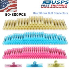 50-300X Heat Shrink But Connector Waterproof Electrical Wire Marine Butt Splice