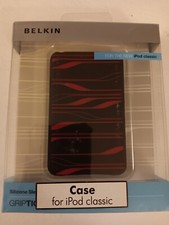 Belkin F8Z391 Black With Red Accents Silicone Sleve Case For iPod Classic New
