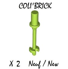 Lego 90540 - 2x Baton de marche / Minifig utensil Ski pole 3L Snow - Lime - NEW