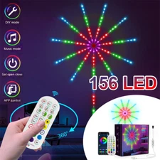 156 LED USB Firework Strip Lights Dream Color RGB Smart Music Sync APP + Remote