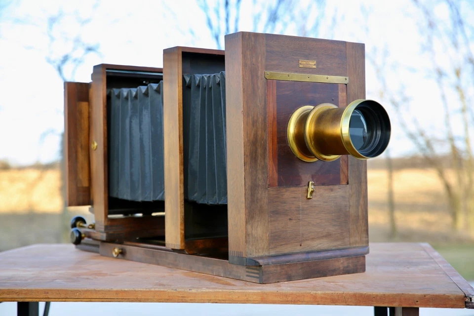Antigua cámara de campo AGFA Ansco Studio retrato vintage 8X10 madera latón G3D Foto 2 de 4