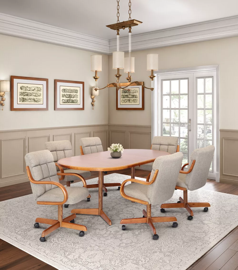 Kitchen table with rolling chairs set deals