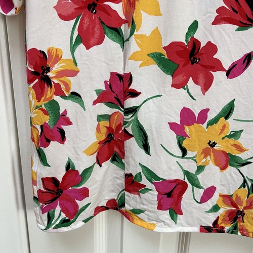 90s Jones New York Floral Popover Blouse Preppy Bloomcore Dopamine Dressing - Picture 5 of 11