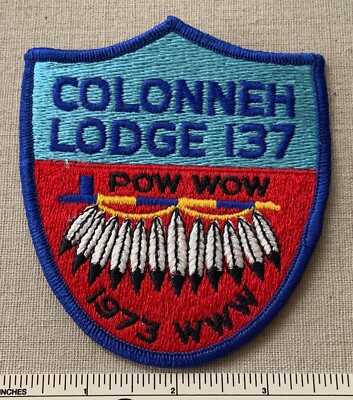 Vintage 1973 OA COLONNEH LODGE 137 Order of the Arrow Pow Wow PATCH WWW Texas