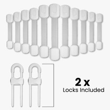 Child Safety Locks 12 Strap with 2 Sliding Baby Proofing for Cabinet Fridge Oven