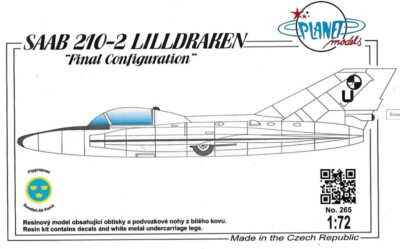 MW22 PLANET MODELS CMKPLT265 SAAB 210-II FINAL CONFIGURATION FLUGZEUG 1/72
