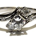 GIA 14k white gold .81ct VS1 H radiant princess diamond engagement ring 3.4g 6 — photo 2