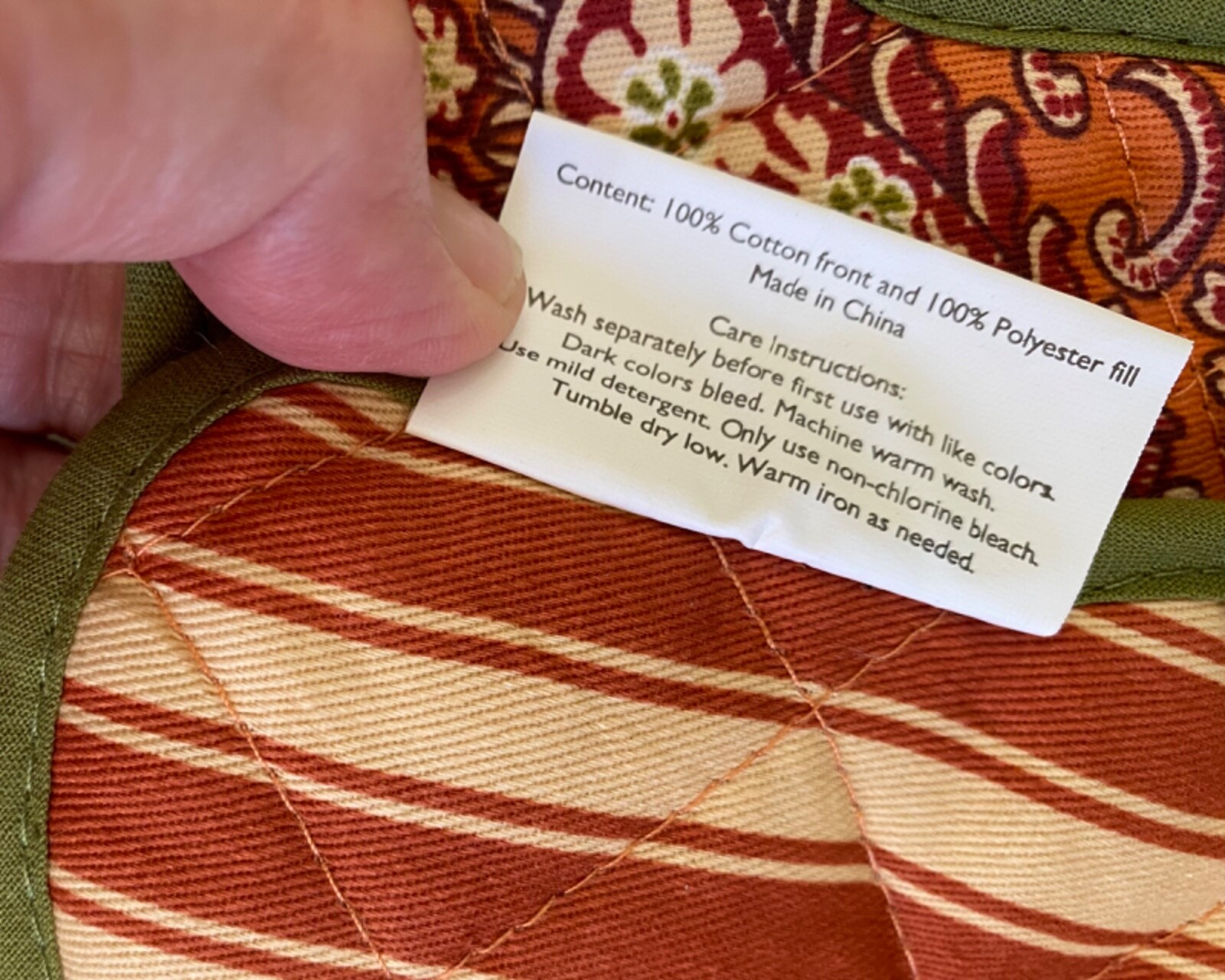 Laura Ashley Vintage Lot of 2 Placemats Quilted Paisley and Stripes