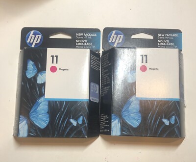 Lot Of 2 HP 11 Magenta C4837A Ink Cartridge Genuine NEW EXP-2012 | eBay