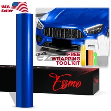 ESSMO PET Super Gloss Metallic Intense Blue Vehicle Vinyl Wrap Decal Like Paint