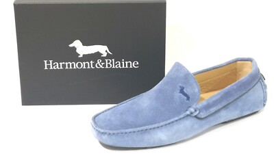 Harmont \u0026 blaine stampa chevron mocassini, uomo, blu (blu navy), 42 -  Stileo.it