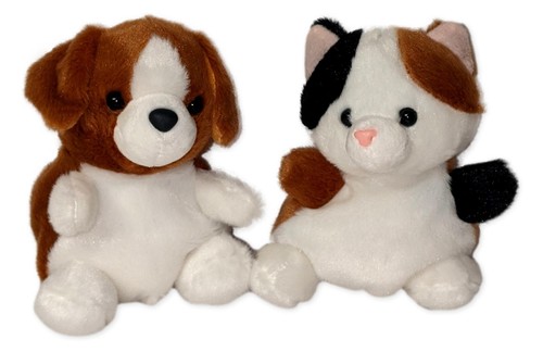 Set of 2 BUSTER BEAGLE & PEEBS CALICO Palm Pals 5" Stuffed Animal Plush, Aurora - 第 1/11 張圖片
