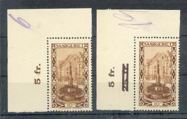 Saar 108 with CORRECTED. Row value counter MNH UNUSED (38866)