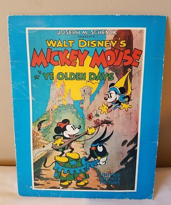 Vintage 1933 Disney Mickey Mouse In Ye Olden Days Folder Joseph Schenk 30's rare