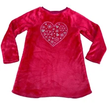 Jumping Beans Girls Fleece Sweatshirt Top Size 4T Pink Hearts Snowflakes LS