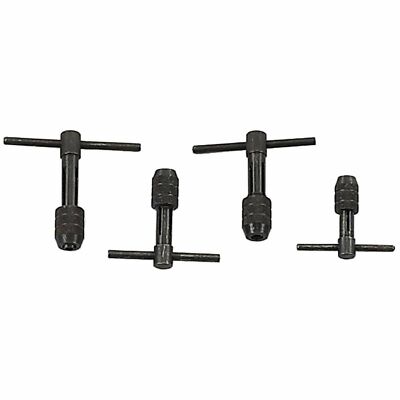 PRAZTECH T-Handle Tap Wrench Set – 4 Solid Collet Jaws, 1/16
