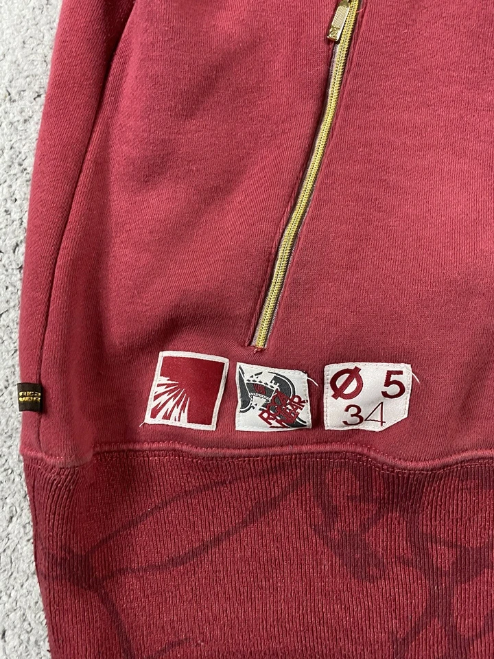 Rocawear Jacket Mens XXL Red Full Zip Gold Zipper Studded Logo Hip Hop Jay Z - Image 3 of 4