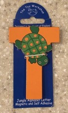 The Toy Workshop - Wooden Magnetic Jungle Alphabet Letter - Orange "T  -Turtle