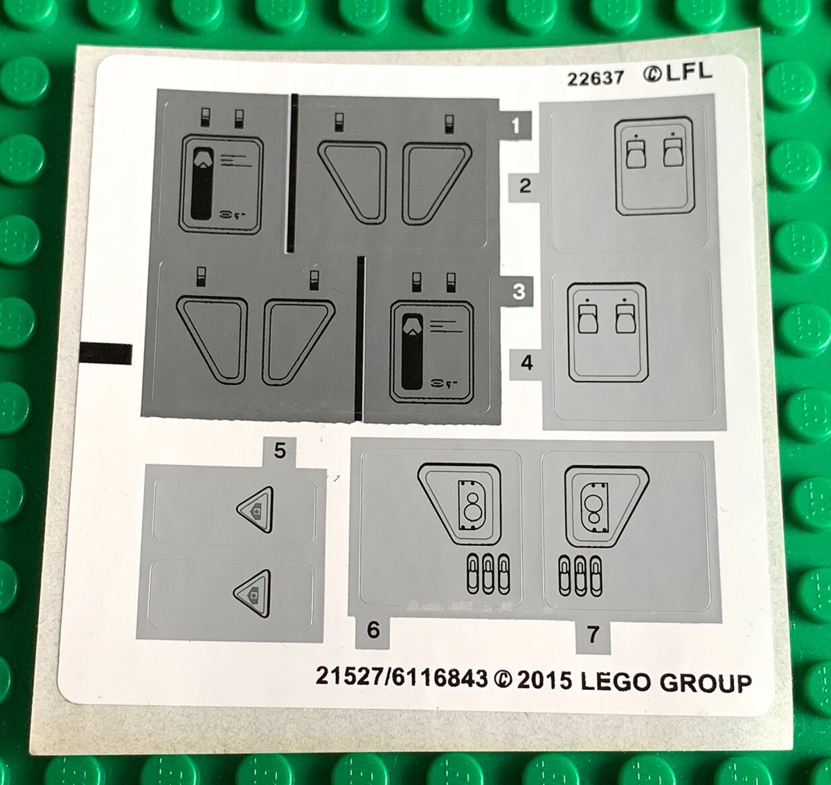 LEGO Sticker Sheet for Star Wars Set 75100 First Order Snowspeeder Stickers