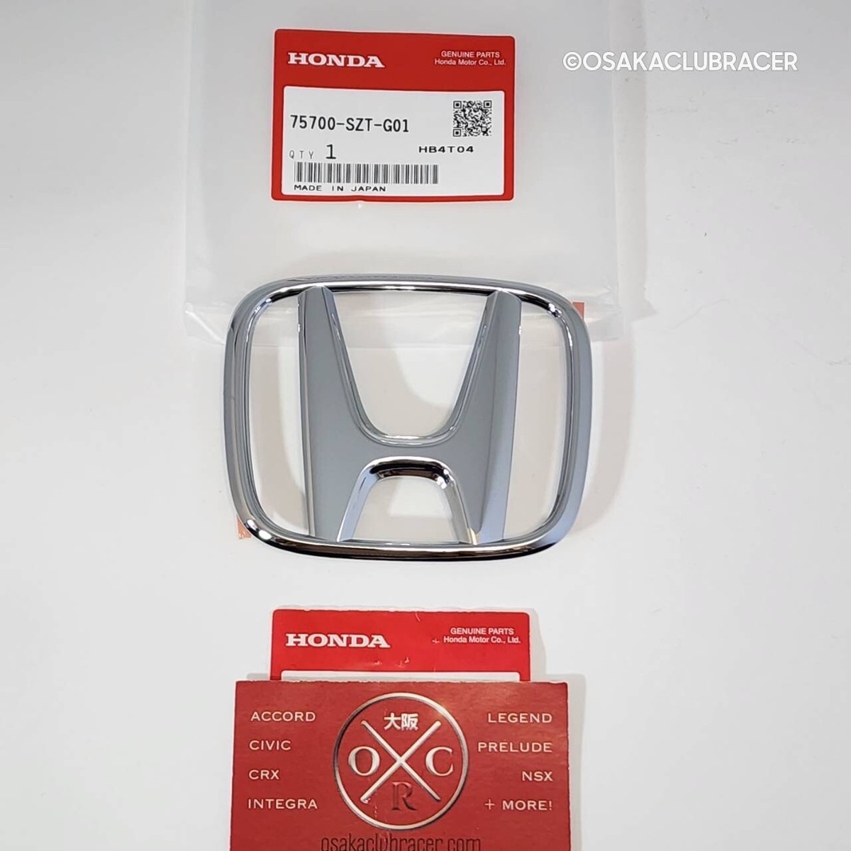 Genuine OEM 11-16 Honda CR-Z Front Emblem H Badge New 75700-SZT
