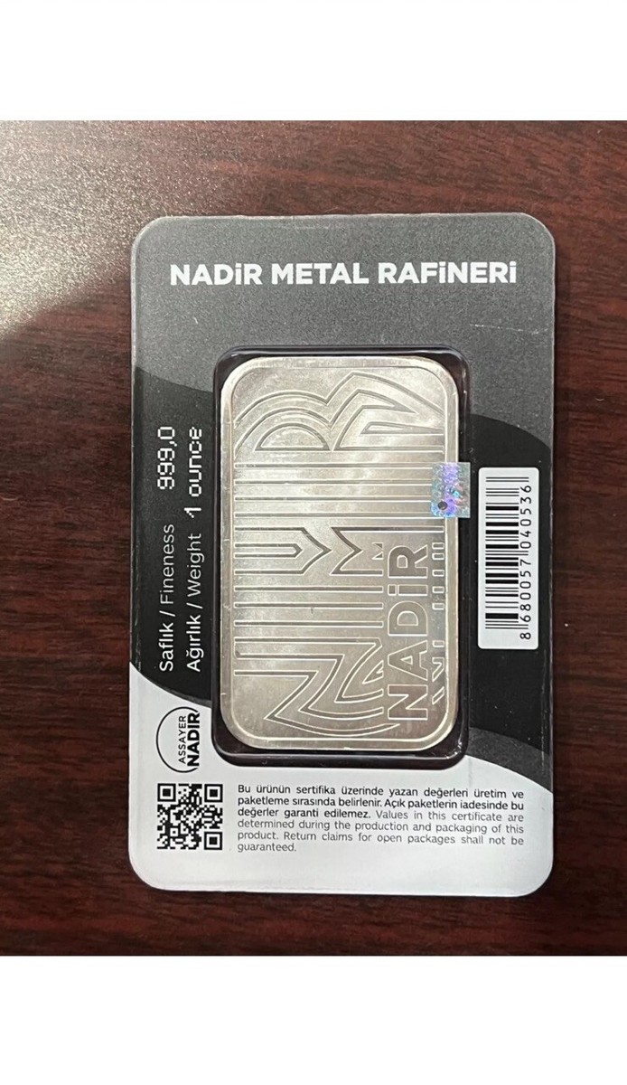 Nadir Metal Rafineri 1 oz Silver Bar - In Assay-serial Numbers