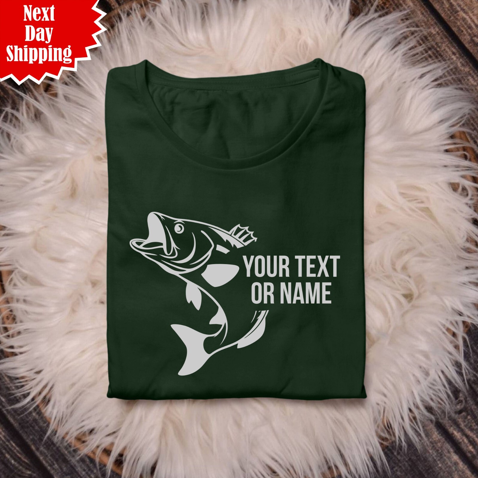 Personalised Carp Fishing T-Shirt Catfish Angling Fisherman Fathers Day Gift Top