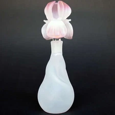 Iris Flower Perfume Bottle of Hand Blown Glass Crystal