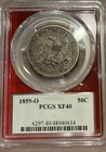 1859 O $1 Seated Liberty Silver Half Dollar PCGS XF40 Extremely Fine Coin