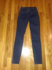 Ladies Juniors YMI WannaBettaShape Blue Skinny Jeans Size 3