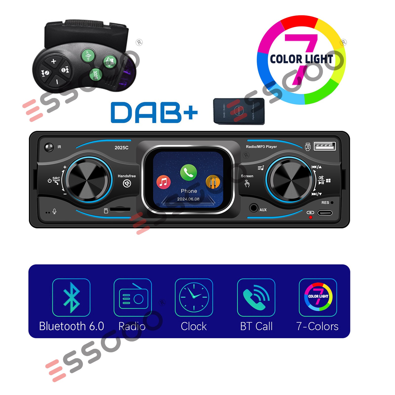 Autoradio DAB+ Bluetooth 6.0 Touch Screen 1 DIN