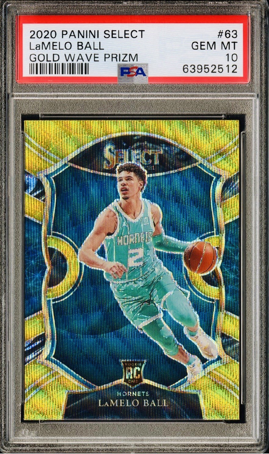 LaMelo Ball 2020 Panini Select Rookie Gold Wave PSA GEM Mint 10 Pop 17