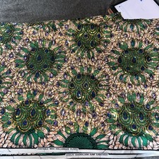 Veritable Wax Hollandais fabric Vlisco Ankara African Print Sequins 45  x 208  