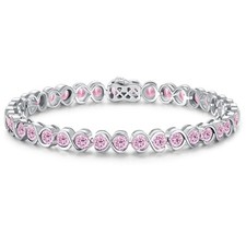 October Birthstone Bracelets for Women, 925 Sterling Silver 7 Inch Infinity T...