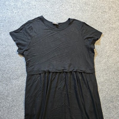j jill casual dresses on sale J Jill Dress Womens Size XL Black Stretchy Short Sleeves Midi Casual  Minimalist