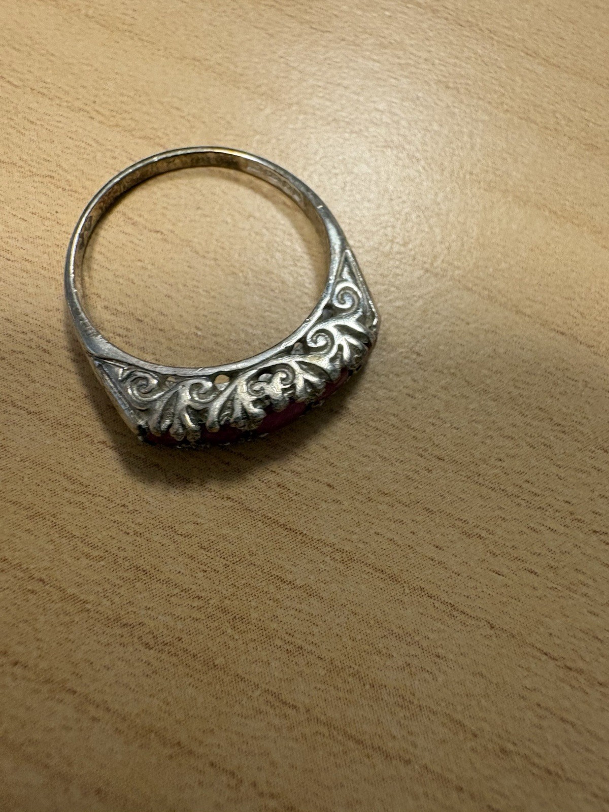 Sterling Silver 5 Stone Ruby Ring - image 4